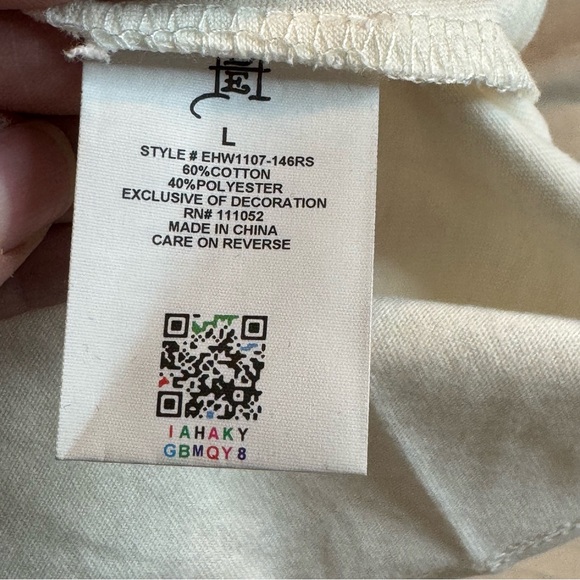 ED HARDY Love Kills Slowly Skull Womens Cap Sleeve Tee Large Ivory NWT - Picture 9 of 10